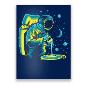 Galaxy Coffee Astronaut Pouring Coffee Poster