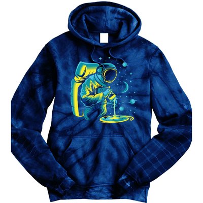 Galaxy Coffee Astronaut Pouring Coffee Tie Dye Hoodie