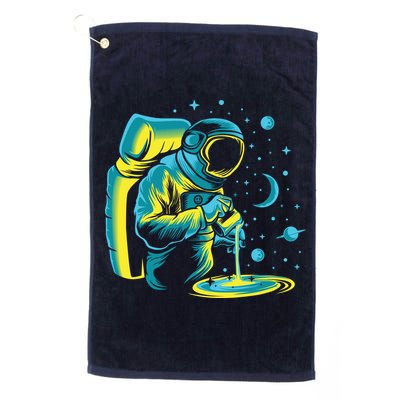 Galaxy Coffee Astronaut Pouring Coffee Golf Towel