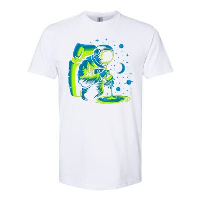 Galaxy Coffee Astronaut Pouring Coffee Softstyle CVC T-Shirt