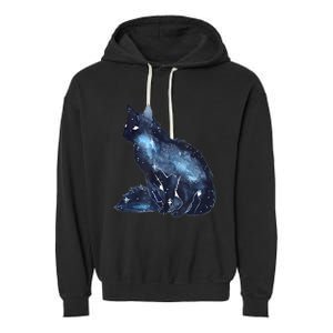 Galactic Cat Astronomy Kitten Stars Solar System Garment-Dyed Fleece Hoodie