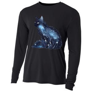 Galactic Cat Astronomy Kitten Stars Solar System Cooling Performance Long Sleeve Crew