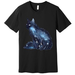 Galactic Cat Astronomy Kitten Stars Solar System Premium T-Shirt