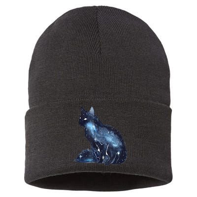 Galactic Cat Astronomy Kitten Stars Solar System Sustainable Knit Beanie