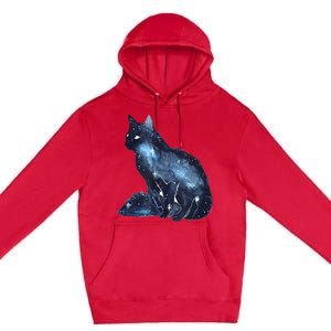 Galactic Cat Astronomy Kitten Stars Solar System Premium Pullover Hoodie