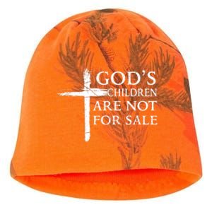 Gods Children Are Not For Sale Cross Christian Kati - Camo Knit Beanie