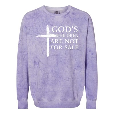 Gods Children Are Not For Sale Cross Christian Colorblast Crewneck Sweatshirt