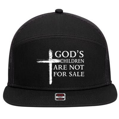 Gods Children Are Not For Sale Cross Christian 7 Panel Mesh Trucker Snapback Hat