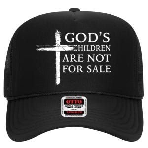 Gods Children Are Not For Sale Cross Christian High Crown Mesh Back Trucker Hat