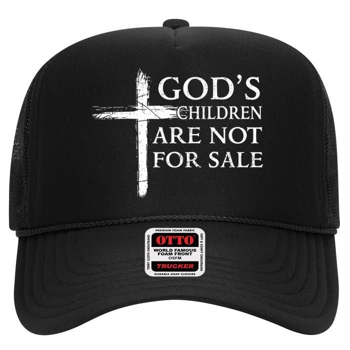 Gods Children Are Not For Sale Cross Christian High Crown Mesh Back Trucker Hat