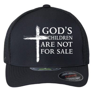 Gods Children Are Not For Sale Cross Christian Flexfit Unipanel Trucker Cap