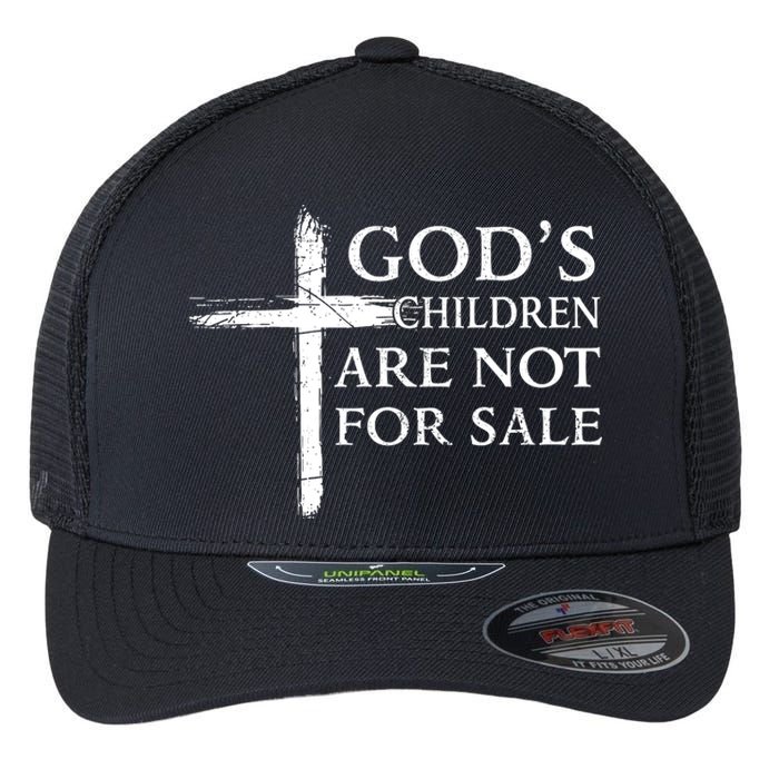 Gods Children Are Not For Sale Cross Christian Flexfit Unipanel Trucker Cap