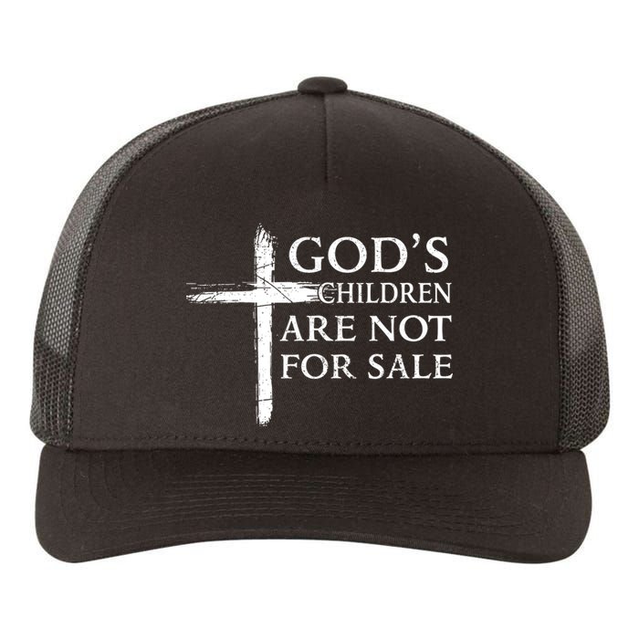 Gods Children Are Not For Sale Cross Christian Yupoong Adult 5-Panel Trucker Hat