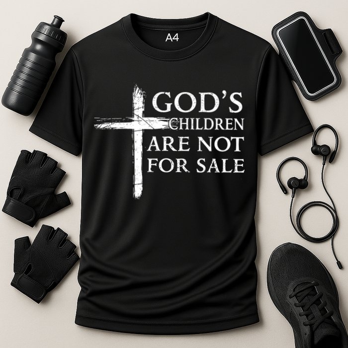 Gods Children Are Not For Sale Cross Christian Cooling Performance Crew T-Shirt