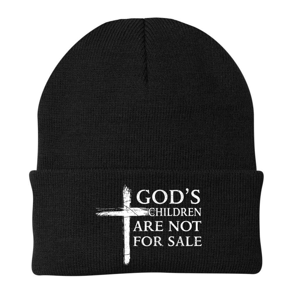 Gods Children Are Not For Sale Cross Christian Beanie