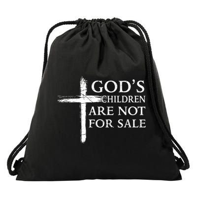 Gods Children Are Not For Sale Cross Christian Drawstring Bag