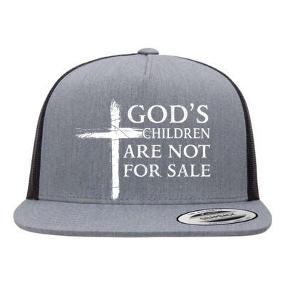 Gods Children Are Not For Sale Cross Christian Flat Bill Trucker Hat