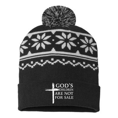 Gods Children Are Not For Sale Cross Christian USA-Made Snowflake Beanie