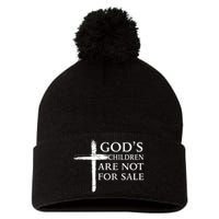 Gods Children Are Not For Sale Cross Christian Pom Pom 12in Knit Beanie