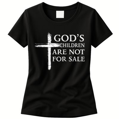 Gods Children Are Not For Sale Cross Christian Womens T-Shirt