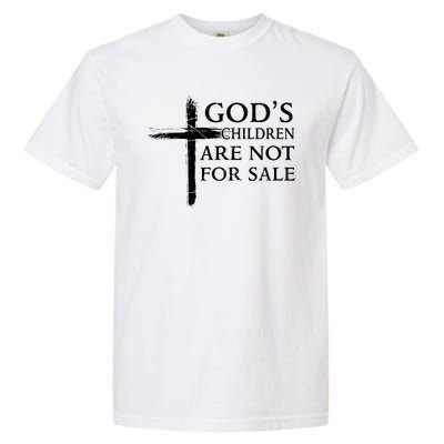 Gods Children Are Not For Sale Cross Christian Garment-Dyed Heavyweight T-Shirt