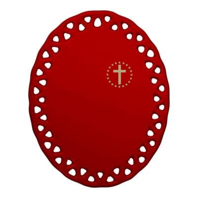 Gods Children Are Not For Sale Cross Christian (Double Side) Ceramic Oval Ornament