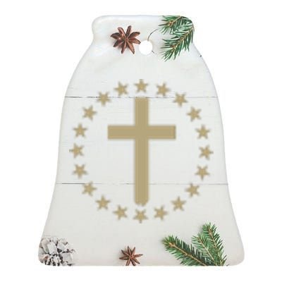 Gods Children Are Not For Sale Cross Christian (Double Side) Ceramic Bell Ornament