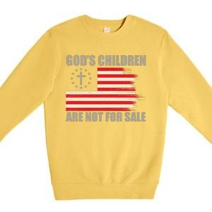 Gods Children Are Not For Sale Funny Christian Quote Premium Crewneck Sweatshirt