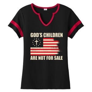 Gods Children Are Not For Sale Funny Christian Quote Ladies Halftime Notch Neck Tee