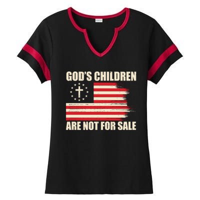 Gods Children Are Not For Sale Funny Christian Quote Ladies Halftime Notch Neck Tee