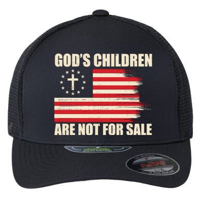 Gods Children Are Not For Sale Funny Christian Quote Flexfit Unipanel Trucker Cap