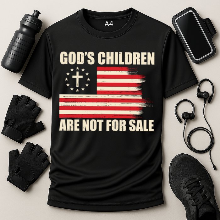 Gods Children Are Not For Sale Funny Christian Quote Cooling Performance Crew T-Shirt