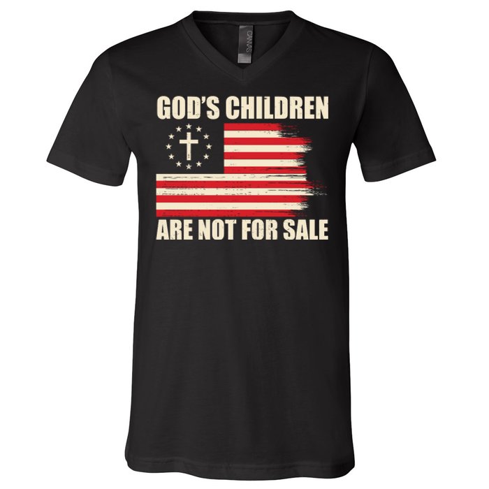 Gods Children Are Not For Sale Funny Christian Quote V-Neck T-Shirt