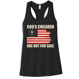 Gods Children Are Not For Sale Funny Christian Quote Women's Racerback Tank