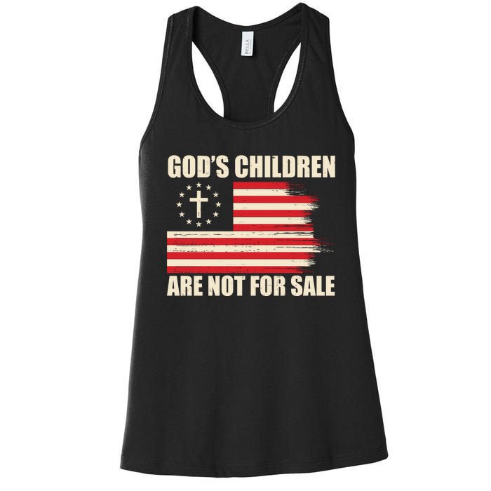 Gods Children Are Not For Sale Funny Christian Quote Women's Racerback Tank