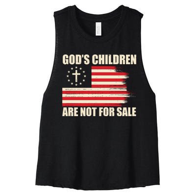 Gods Children Are Not For Sale Funny Christian Quote Women's Racerback Cropped Tank