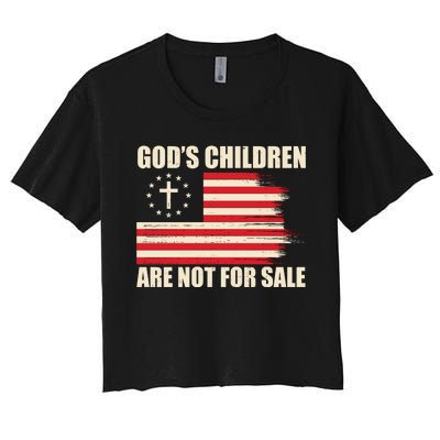 Gods Children Are Not For Sale Funny Christian Quote Women's Crop Top Tee