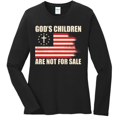 Gods Children Are Not For Sale Funny Christian Quote Ladies Long Sleeve Shirt