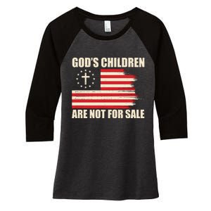 Gods Children Are Not For Sale Funny Christian Quote Women's Tri-Blend 3/4-Sleeve Raglan Shirt