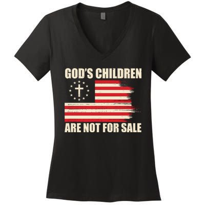 Gods Children Are Not For Sale Funny Christian Quote Women's V-Neck T-Shirt