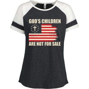 Gods Children Are Not For Sale Funny Christian Quote Enza Ladies Jersey Colorblock Tee