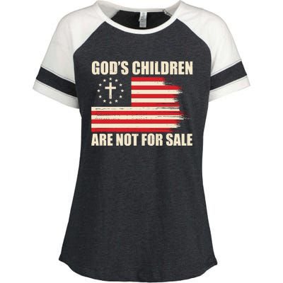 Gods Children Are Not For Sale Funny Christian Quote Enza Ladies Jersey Colorblock Tee