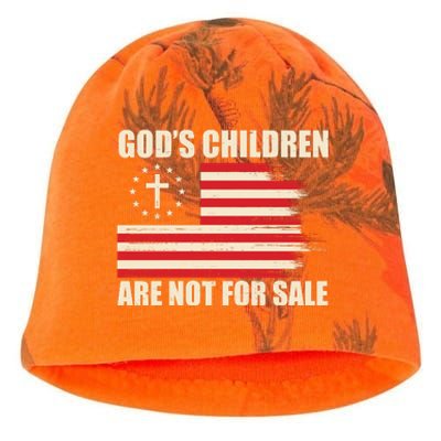 Gods Children Are Not For Sale Funny Christian Quote Kati - Camo Knit Beanie