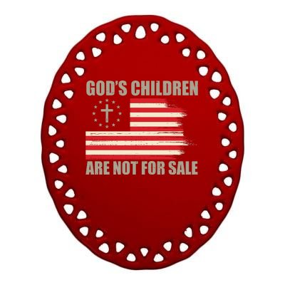 Gods Children Are Not For Sale Funny Christian Quote Ceramic Oval Ornament