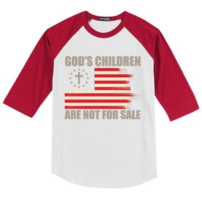 Gods Children Are Not For Sale Funny Christian Quote Kids Colorblock Raglan Jersey