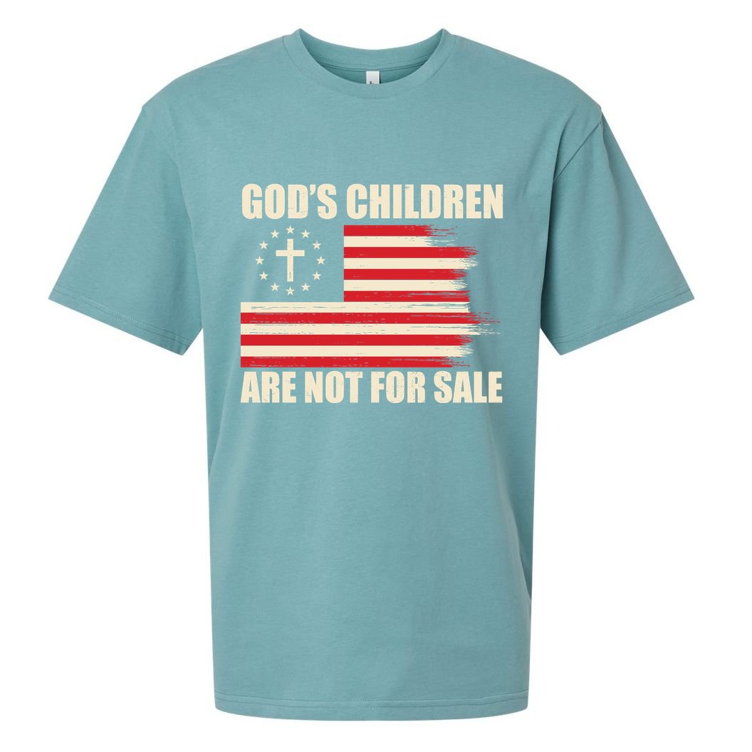 Gods Children Are Not For Sale Funny Christian Quote Sueded Cloud Jersey T-Shirt