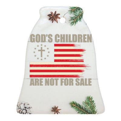 Gods Children Are Not For Sale Funny Christian Quote Ceramic Bell Ornament