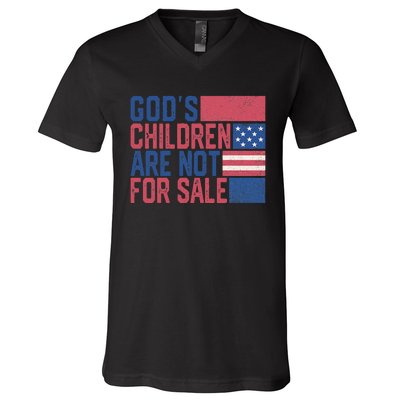 Gods Children Are Not For Sale Funny Quote V-Neck T-Shirt