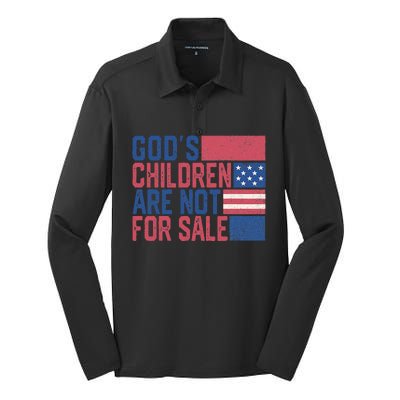 Gods Children Are Not For Sale Funny Quote Silk Touch Performance Long Sleeve Polo