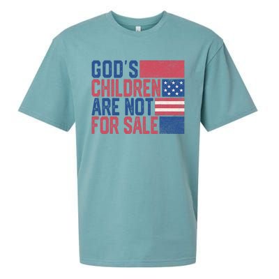 Gods Children Are Not For Sale Funny Quote Sueded Cloud Jersey T-Shirt